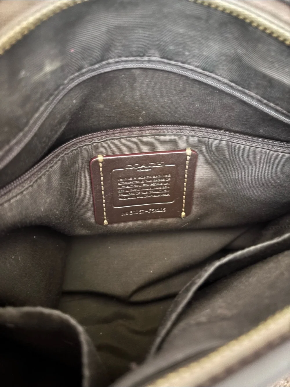 Coach Brown Signature Canvas Crossbody Bag with Dark Trim